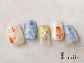 金魚水面ドロップアートネイル