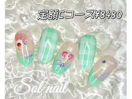 定額ケーキチェックネイル
