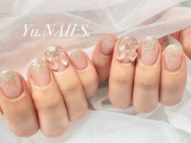 冬ネイル◎ラメグラ◎リボン