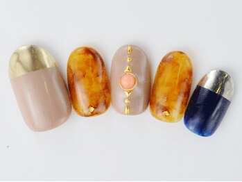 ネイルサロン ドレリッチ 大宮店(drerich)/【7390】べっ甲ミラーフレンチ