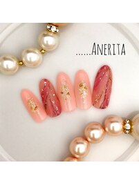春色☆大理石ネイル