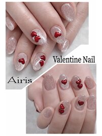 バレンタインネイル