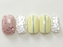 ネイルメゾン 天神店(NAIL MAISON)/パステルイエローホロ¥7550