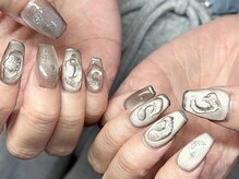 ヌル ネイル 堀江(NURU NAIL HORIE)/ブルべカラーぷっくりニュアンス