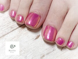 オーロラパウダーフットネイル