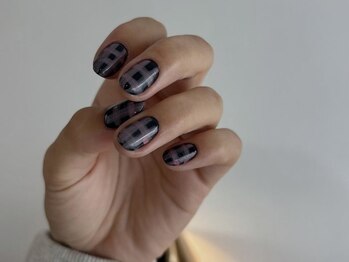 クルネ(QULNE)/チェックネイル/ネイビー