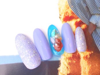 ネイルサロン ティディ(TIDY)/クリア天然石ネイル