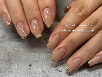 シナネイル 清澄白河店(SHINA NAIL)/ワンカラーミラーライン♪