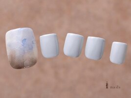 グラデ滲みモネ風ブルーネイル