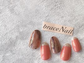 サーモンピンク×ラメ