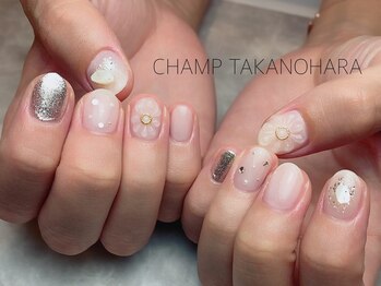 チャンプ 高の原店(Champ)/フラワーキラキラネイル