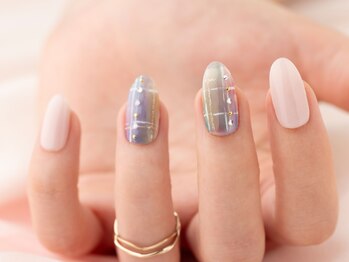 ヴァンネイル みなとみらい馬車道(VINGT NAIL)/カラフルくすみチェックネイル