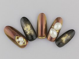 ミラー×鉱物ネイル