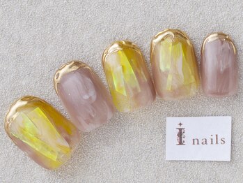 アイネイルズ 三宮店(I nails)/ミラーフレンチ¥8000