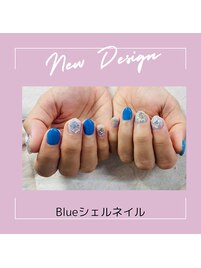 Blueシェルネイル