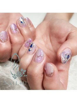 ネイルプラスユウ(NAIL+U)/紫陽花風nail