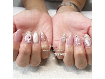 マグネットにドライフラワー！