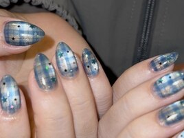 チェック水光マグネット星