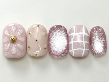ネイルメゾン 天神店(NAIL MAISON)/ピンクドットお花マグ春¥7550