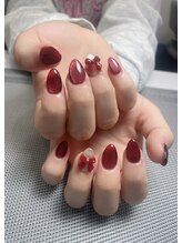 メオネイル(MEO NAIL)/レッドリボンマグネットネイル