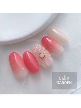 ネイルズガーデン(NAILS GARDEN)/ぷっくりフラワーネイル