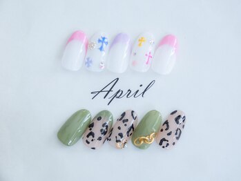 エイプリルプラス(April plus)/ヒョウ柄ネイル