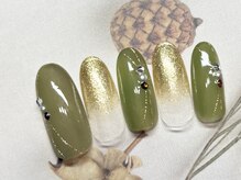 ラズリチタ(Lazulicita)/カーキ　×　イエローゴールド