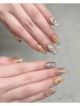 クリーム(Nail Atelier CREAM)/orange☆お任せdesign