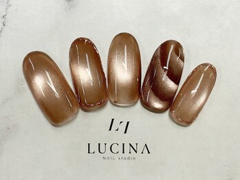 ネイルスタジオ ルキナ(LUCINA)/c-365 ブラウンマグネットネイル