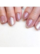 ピオニーネイル(peony nail)/ミラーライン＆ギャラクシー