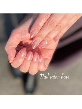 ピンクグラデ&ホワイトミラー