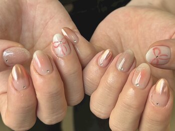 ピンクリボンネイル♪