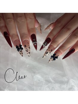 クリア(Clear)/レオパード×ボルドー