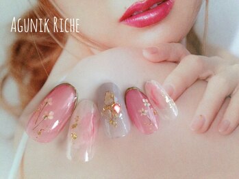 アグニークリッシェ(Agunik Riche)/【押し花ネイル】