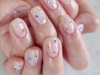 ネイル アトリエ コモード(nail atelier Comodo)/クリアネイル ［宝石の遊彩］