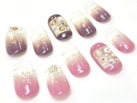 グラデーション+ストーン