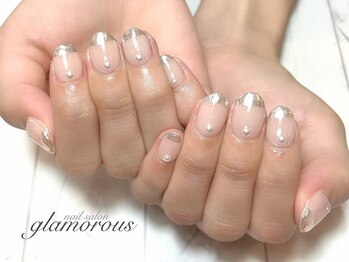 ネイルグラマラス 西新井店/《パラジェル》ミラーフレンチ