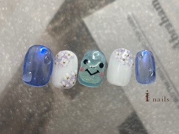 アイネイルズ 横浜EAST店(I-nails)/ぷっくりカエル梅雨ネイル