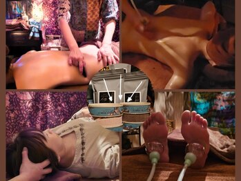 タイ王宮式リラクゼーションサロン 伊織の写真/アロマで至福のひとときを♪【バザルトストーン&スライドカッピング&炭酸ヘッドスパ&足裏カップ¥13,500】