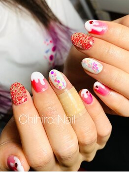 チヒロネイル/ラズベリーシェイクネイル