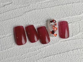 ぷっくりハートのせネイル