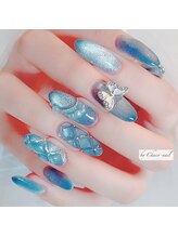 チャコネイル(chaco-nail)/水色マグネットワンホンネイル