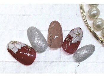 アルセア 上野御徒町店(Alcea)/フラワーネイル ミラー 手描き