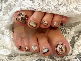 豹柄べっ甲ネイル