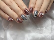アークネイル 下北沢(urk.nail)/ツイード　マグネット　Vカット