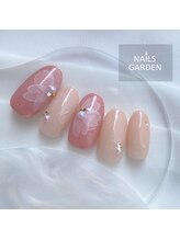 ネイルズガーデン(NAILS GARDEN)/水彩×フラワーネイル