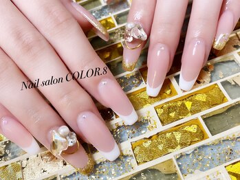 ネイルサロン カラーエイト(Nailsalon COLOR.8)/スカルプ　バーチャルフレンチ