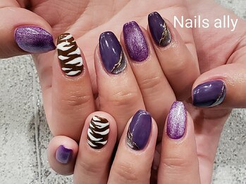 ネイルズアリー 立川店(Nails ally)/ゼブラ柄×マグネットネイル