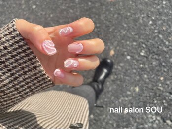 ネイルサロン ソウ 心斎橋店(Nail Salon Sou)の写真/短い爪だからこそ似合うデザインがある＊。個性派デザインで存在感plus！思わずかわいいがあふれる指先に♪
