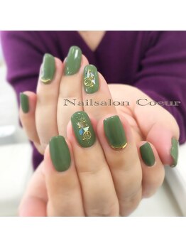 ネイルサロン クール(Nailsalon Coeur)/ワンカラーにアート